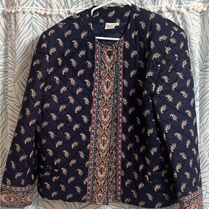 Vintage Vera Bradley Navy Paisley Quilted Jacket